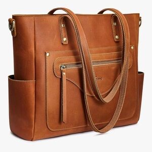 Elegant Brown Leather Tote Bag